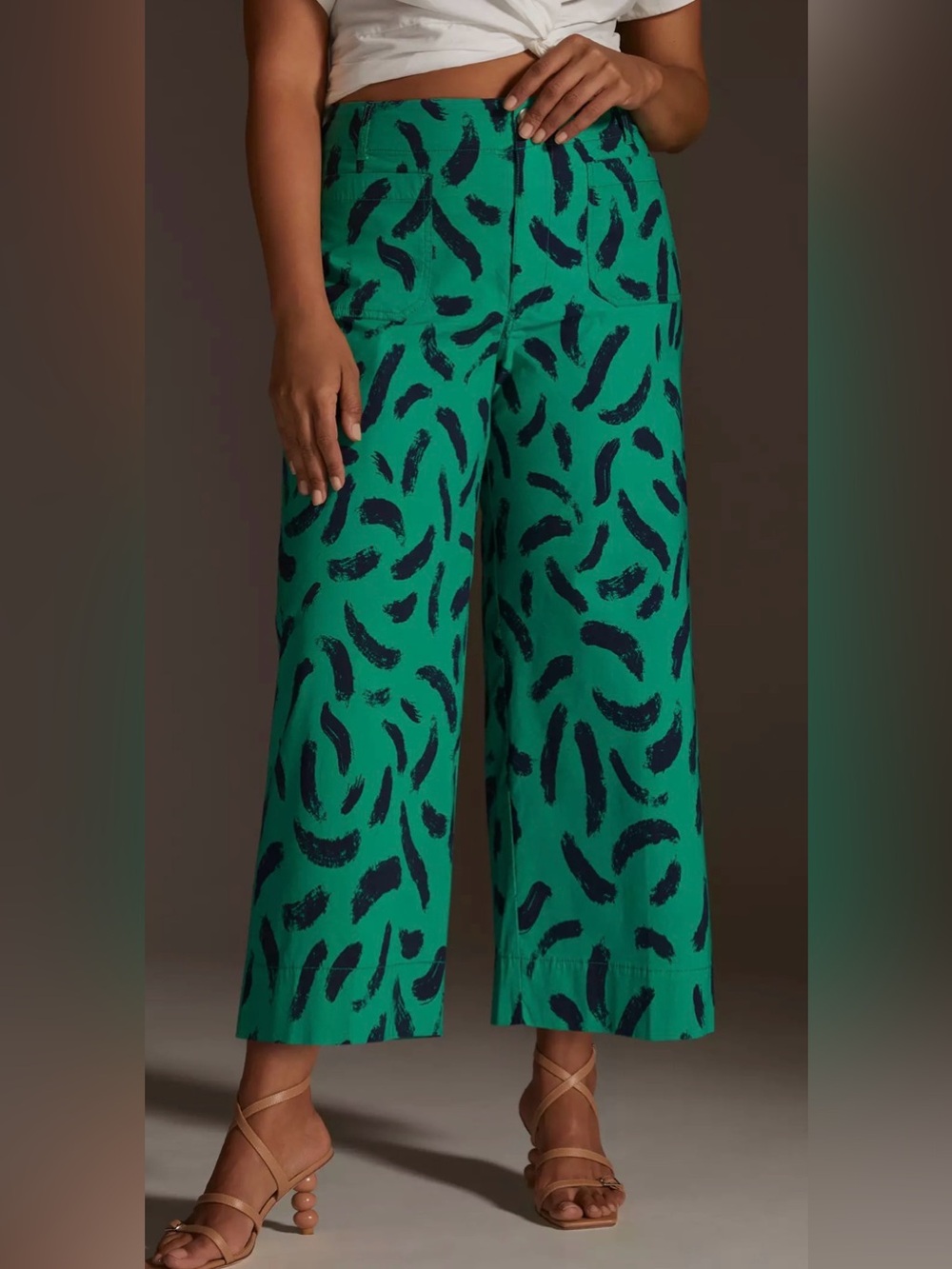 Maeve Anthropologie The Colette Pants Magic Fabric Ed Women 32 Crop Wide Leg 14 - Picture 5 of 15